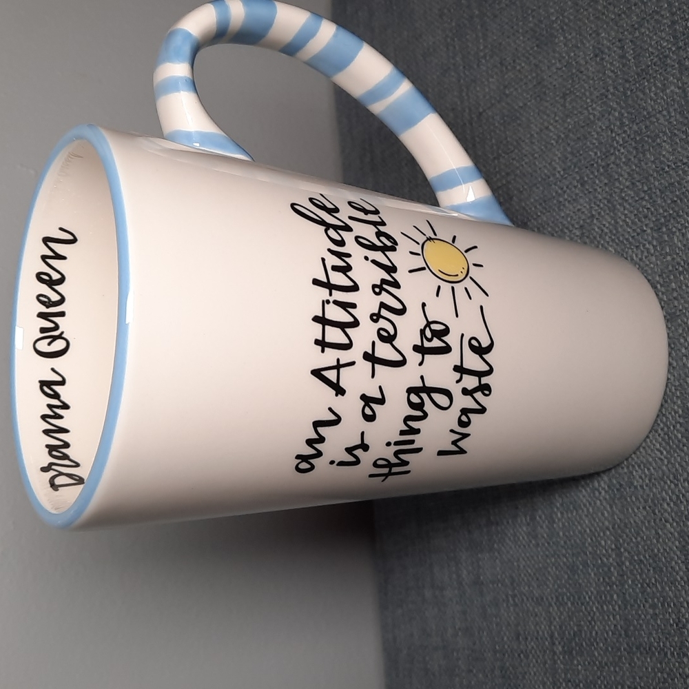 Simply Sassy Latte Cup Mug Coffee Tea Drama Queen Fun Attitude Ceramic Sunshine